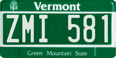 VT license plate ZMI581