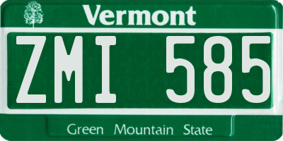 VT license plate ZMI585