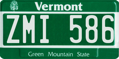 VT license plate ZMI586