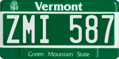 VT license plate ZMI587