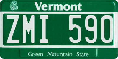 VT license plate ZMI590