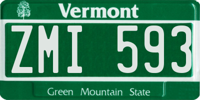 VT license plate ZMI593