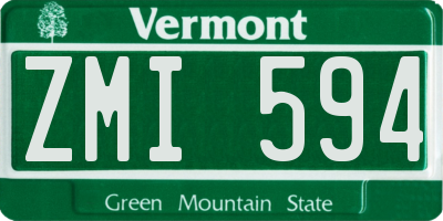 VT license plate ZMI594