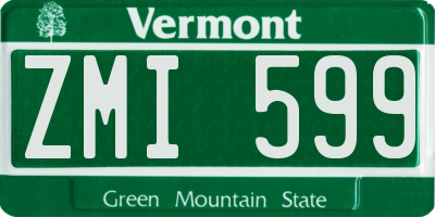 VT license plate ZMI599