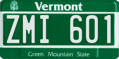 VT license plate ZMI601