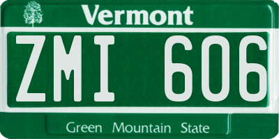 VT license plate ZMI606