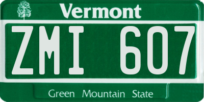VT license plate ZMI607