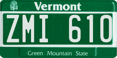 VT license plate ZMI610