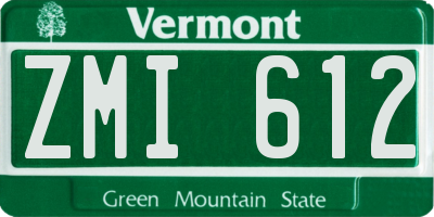VT license plate ZMI612