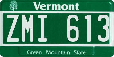 VT license plate ZMI613