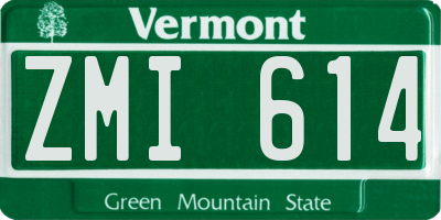 VT license plate ZMI614