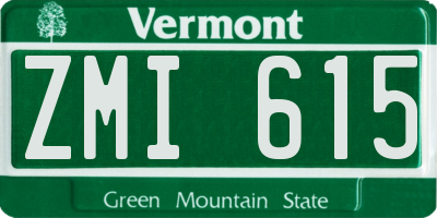 VT license plate ZMI615