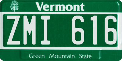 VT license plate ZMI616