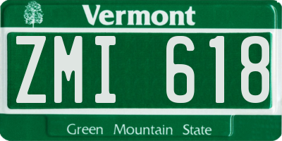 VT license plate ZMI618