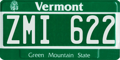 VT license plate ZMI622