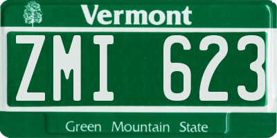 VT license plate ZMI623