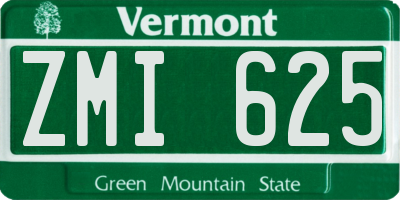 VT license plate ZMI625