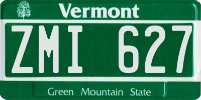VT license plate ZMI627