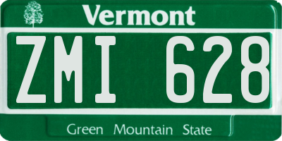 VT license plate ZMI628