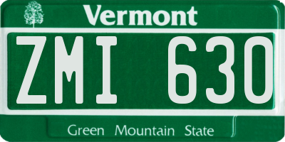 VT license plate ZMI630