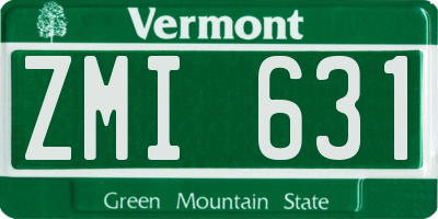 VT license plate ZMI631