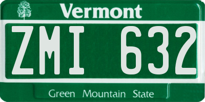 VT license plate ZMI632