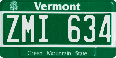 VT license plate ZMI634