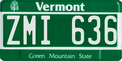 VT license plate ZMI636