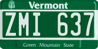 VT license plate ZMI637