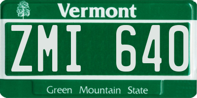 VT license plate ZMI640
