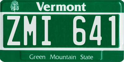 VT license plate ZMI641