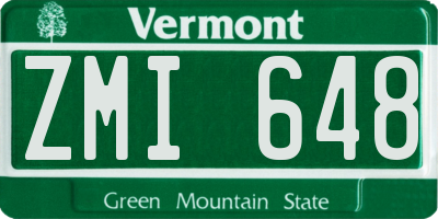 VT license plate ZMI648