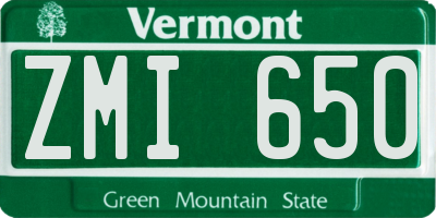 VT license plate ZMI650