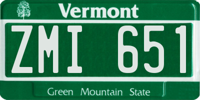 VT license plate ZMI651