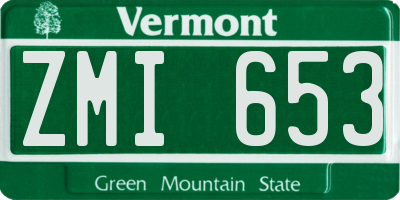 VT license plate ZMI653