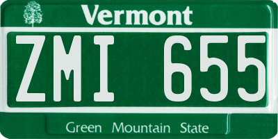 VT license plate ZMI655