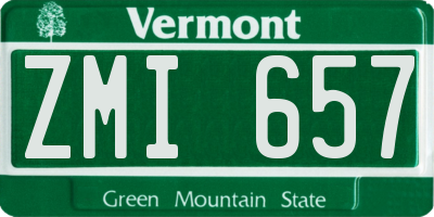 VT license plate ZMI657