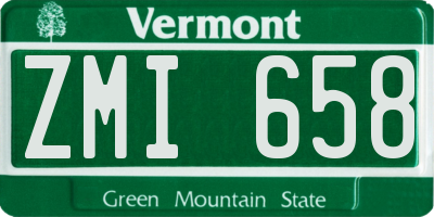 VT license plate ZMI658