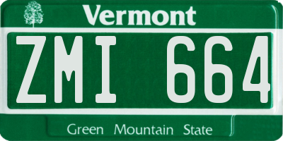 VT license plate ZMI664