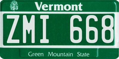 VT license plate ZMI668