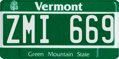 VT license plate ZMI669