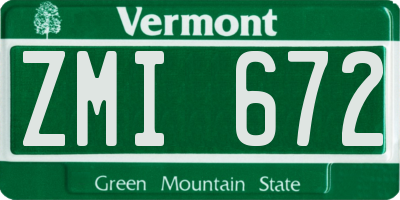 VT license plate ZMI672