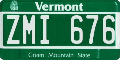 VT license plate ZMI676