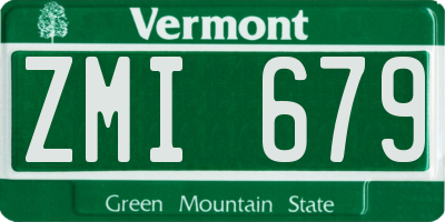VT license plate ZMI679