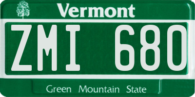 VT license plate ZMI680