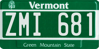 VT license plate ZMI681