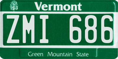 VT license plate ZMI686