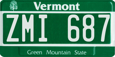 VT license plate ZMI687