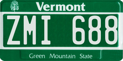 VT license plate ZMI688
