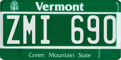 VT license plate ZMI690